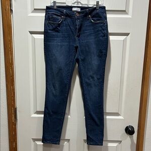 LOFT Curvy Mid-rise Deep Indigo Skinny Women's Jeans